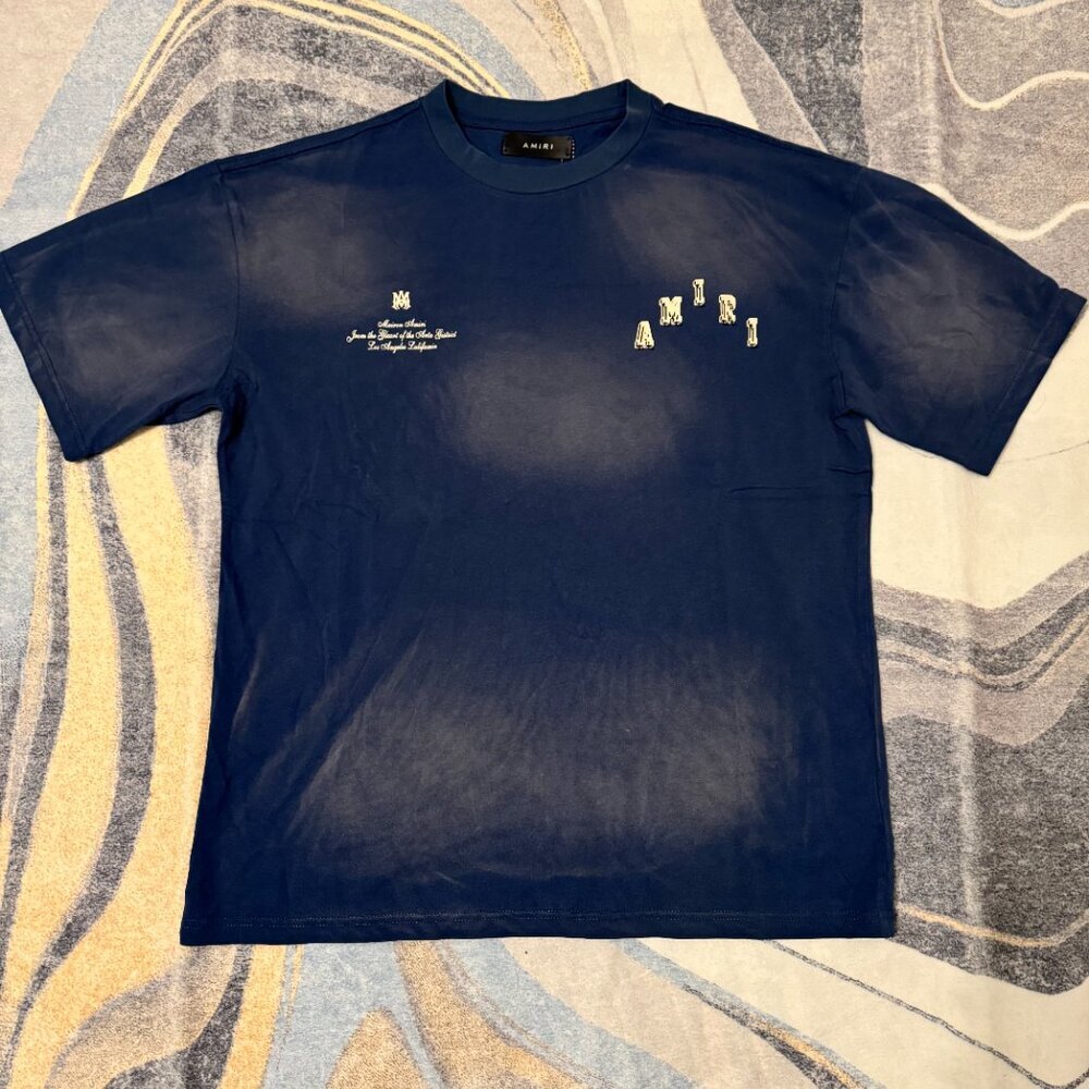 Amiri Collegiate Blue Tee Mens Size Small Medium or Large